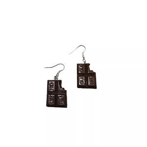 Retro Novelty Chocolate Bar Dangle Resin Earrings